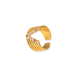 Amber Ring, 18k Gold Plated