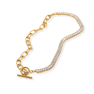 Gemma, 18k Gold CZ Two Toned Necklace