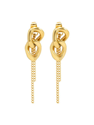Blake Earrings, 18k Gold Plated Cuban Chain