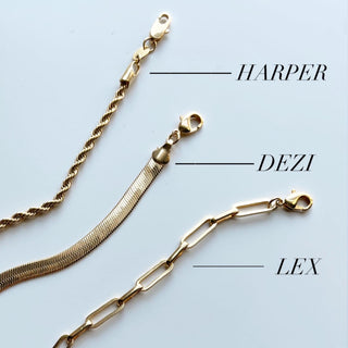 Dezi Necklace, Gold Filled Herringbone Chain